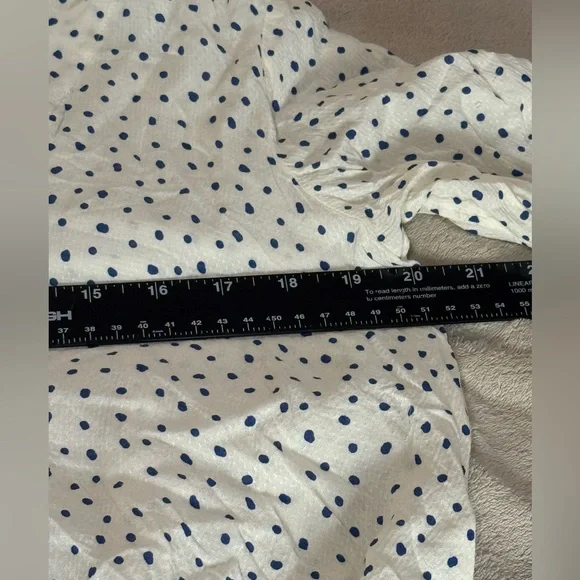 Free People Intimately Free Ivory Makin Waves Bell Sleeve Cream Blue bodysuit M - Picture 8 of 12